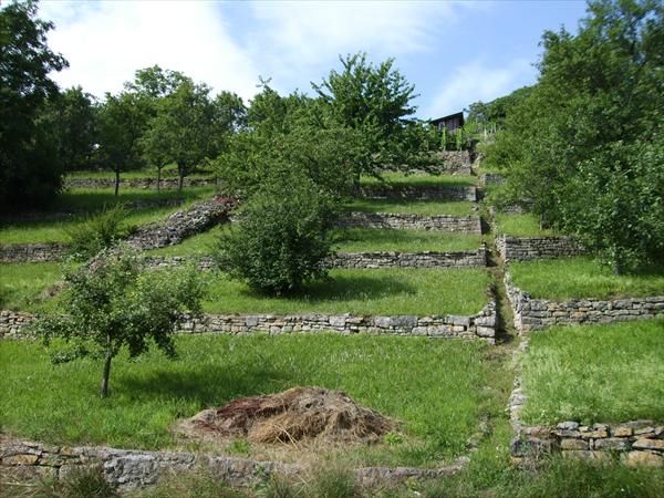 … an früheren Weinbergen entlang …